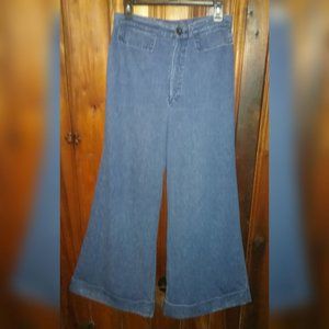 Authentic Vintage 70's High Rise Big Bell Hippy Boho Denim Jeans